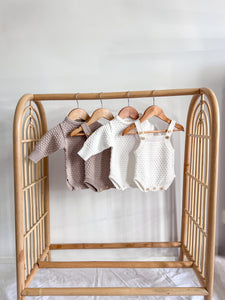 Lamb Singlet Knit Romper Bundle - Fawn