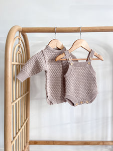 Lamb Singlet Knit Romper Bundle - Fawn