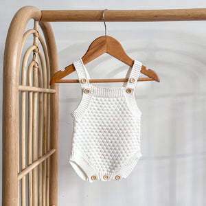 Lamb Singlet Knit Romper - Milk