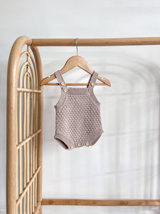 Lamb Singlet Knit Romper Bundle - Fawn