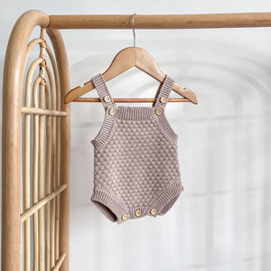 Lamb Singlet Knit Romper - Fawn