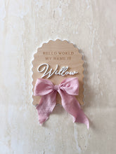 Load image into Gallery viewer, &#39;Hello World My Name Is&#39; Arch Scallop Plaque - Bow