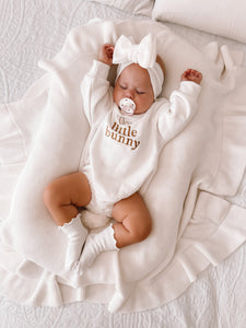 'Little Bunny' Long Sleeve Bubble Romper - Milk