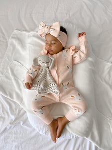 Easter Knit Pink Bunny Romper