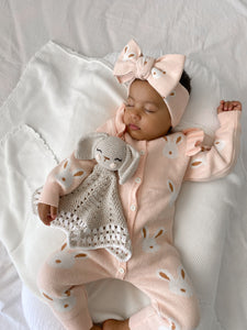 Easter Knit Pink Bunny Romper