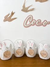 Load image into Gallery viewer, Easter Basket &amp; Tag Bundle - Personalised Tag (Leaf) - Etched Name