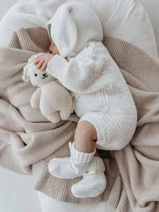 'My First Easter' Long Sleeve Knit Romper - Cloud