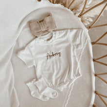 Load image into Gallery viewer, Short Sleeve Personalised Bubble Romper - Milk