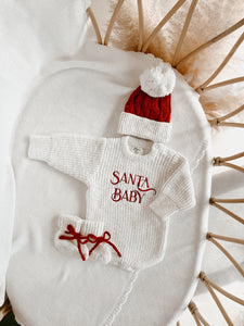 'Santa Baby' Long Sleeve Knit Romper