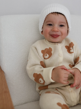 Load image into Gallery viewer, Knit Brown Bear Romper