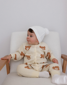 Knit Brown Bear Romper