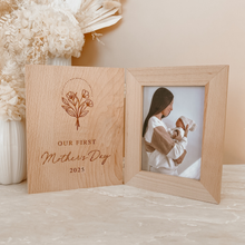 Load image into Gallery viewer, &#39;Our First Mother&#39;s Day 2025&#39; Wooden Photo Frame