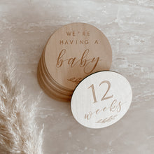 Load image into Gallery viewer, Etched Wooden Pregnancy Milestone Collection - Set of 14 - 10cm