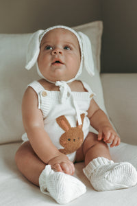 Bouclé Bunny Singlet Knit Romper