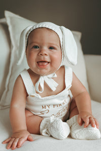 'My First Easter' Singlet Knit Romper - Milk