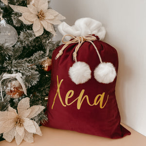 Personalised Santa Sack & Stocking Bundle - Burgundy