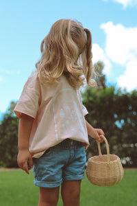 'Little Bunny' Slouch Romper OR Tee - Peach (NB-7Y)