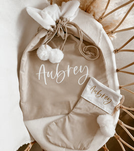 Personalised Santa Sack & Stocking Bundle - Champagne