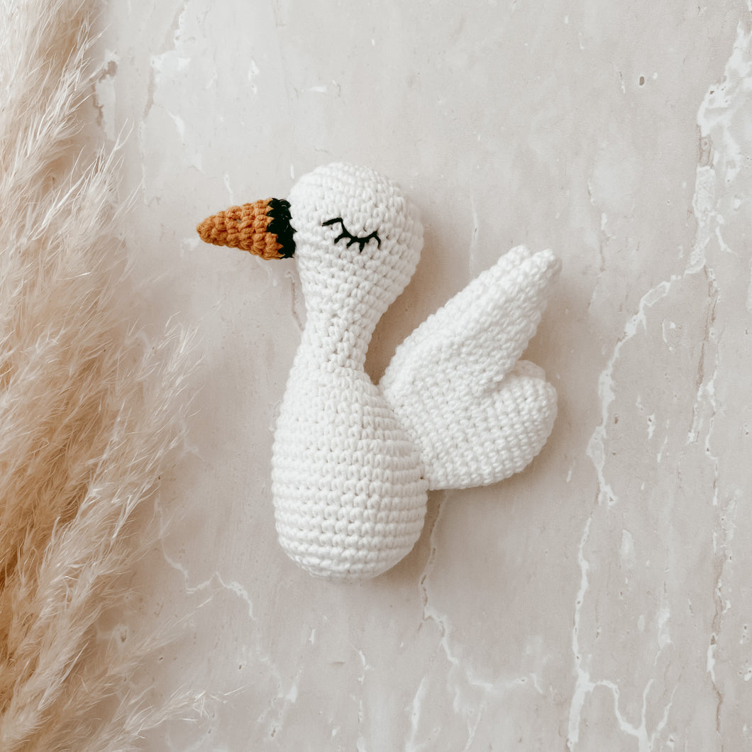 Swan Crochet Rattle